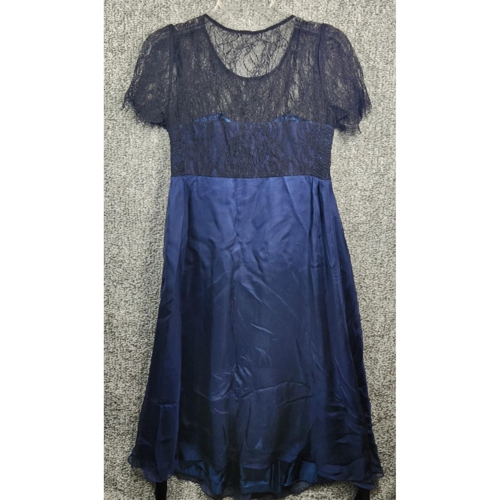 Seraphine Maternity‎ Cocktail Dress Blue with Lace - Short Sleeve Womens US 6